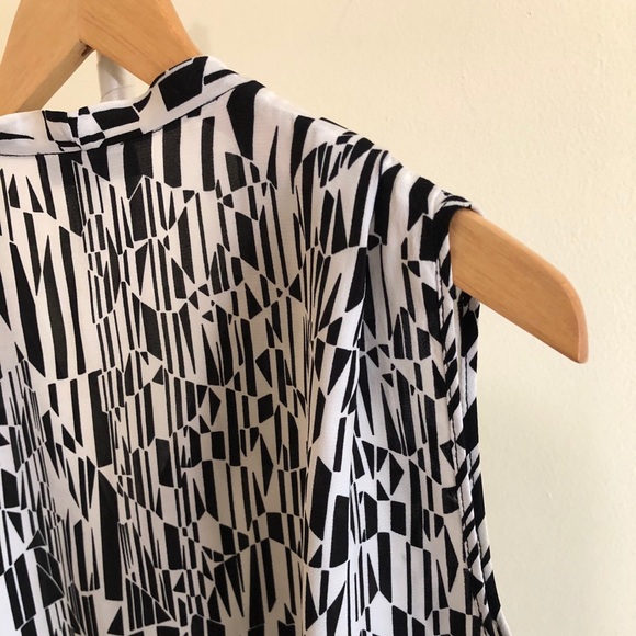 Sandro France Elite Bis Ecru Geometric Top - Picture 6 of 9